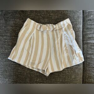 Janie and Jack Beige, Gold, and White Striped Shorts
